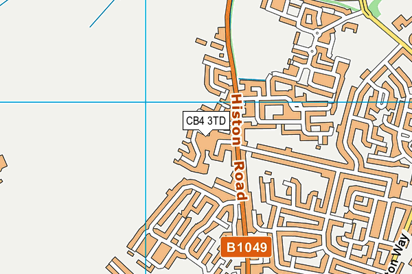 CB4 3TD map - OS VectorMap District (Ordnance Survey)