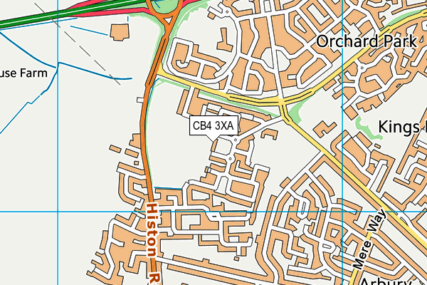CB4 3XA map - OS VectorMap District (Ordnance Survey)
