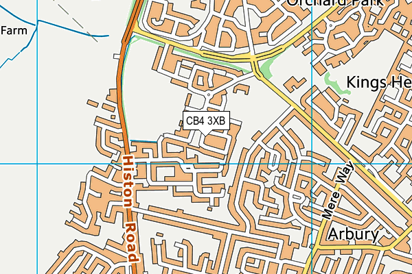 CB4 3XB map - OS VectorMap District (Ordnance Survey)