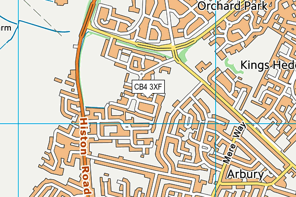 CB4 3XF map - OS VectorMap District (Ordnance Survey)