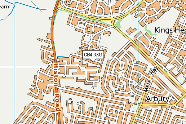 CB4 3XG map - OS VectorMap District (Ordnance Survey)