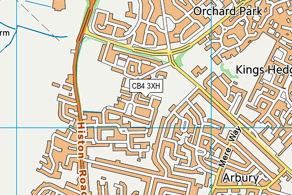 CB4 3XH map - OS VectorMap District (Ordnance Survey)
