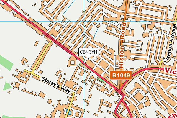 CB4 3YH map - OS VectorMap District (Ordnance Survey)
