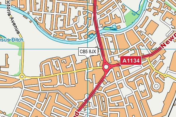 CB5 8JX map - OS VectorMap District (Ordnance Survey)