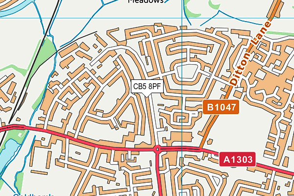 CB5 8PF map - OS VectorMap District (Ordnance Survey)