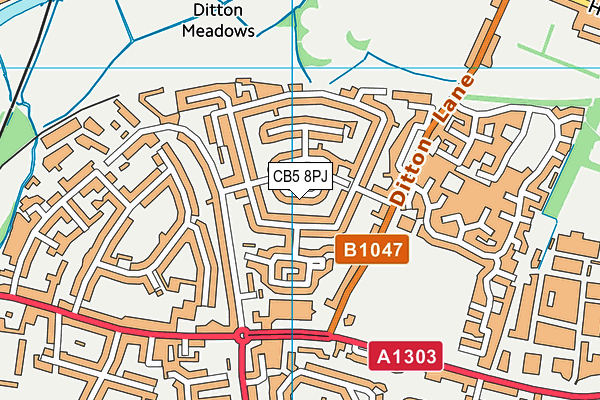 CB5 8PJ map - OS VectorMap District (Ordnance Survey)