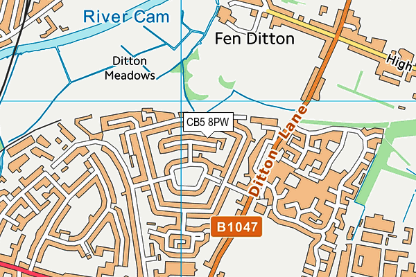 CB5 8PW map - OS VectorMap District (Ordnance Survey)