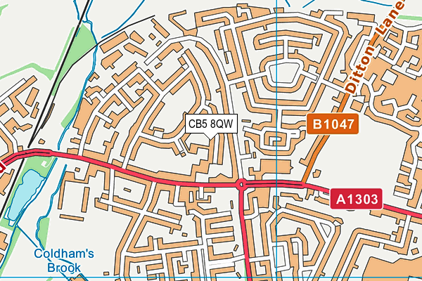 CB5 8QW map - OS VectorMap District (Ordnance Survey)