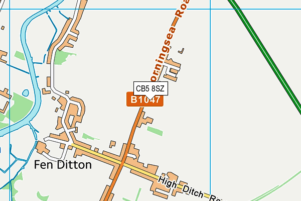 Fen Ditton Primary School map (CB5 8SZ) - OS VectorMap District (Ordnance Survey)