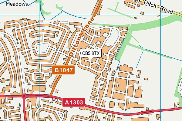 CB5 8TX map - OS VectorMap District (Ordnance Survey)