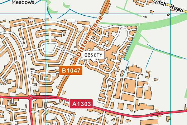 CB5 8TY map - OS VectorMap District (Ordnance Survey)