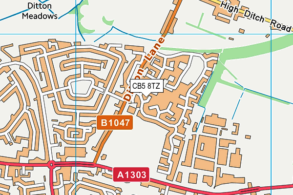 CB5 8TZ map - OS VectorMap District (Ordnance Survey)