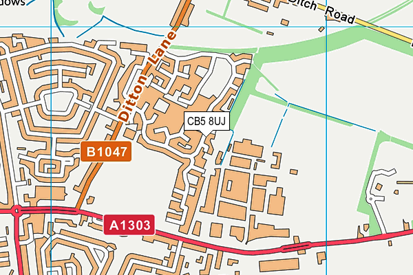 CB5 8UJ map - OS VectorMap District (Ordnance Survey)