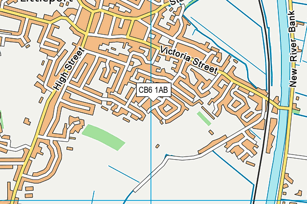 CB6 1AB map - OS VectorMap District (Ordnance Survey)