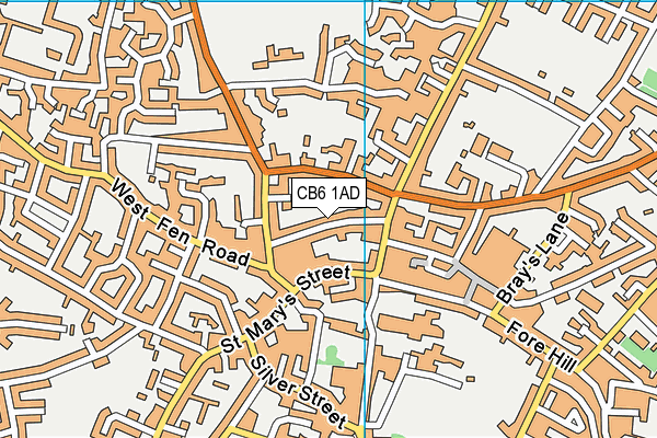 CB6 1AD map - OS VectorMap District (Ordnance Survey)
