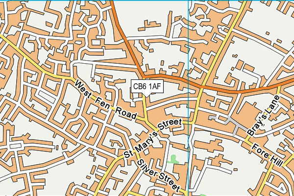 CB6 1AF map - OS VectorMap District (Ordnance Survey)