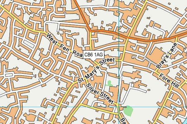 CB6 1AG map - OS VectorMap District (Ordnance Survey)