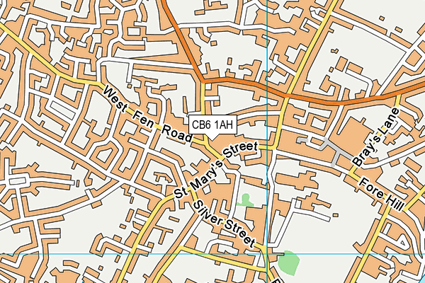 CB6 1AH map - OS VectorMap District (Ordnance Survey)