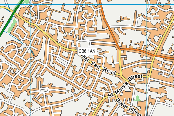 CB6 1AN map - OS VectorMap District (Ordnance Survey)