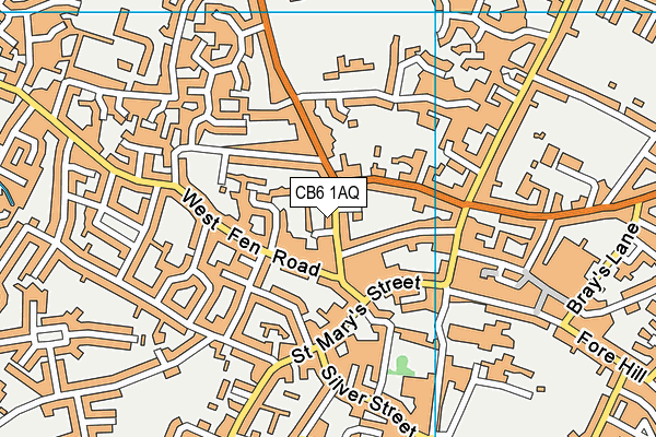 CB6 1AQ map - OS VectorMap District (Ordnance Survey)