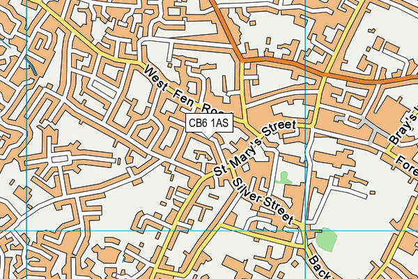 CB6 1AS map - OS VectorMap District (Ordnance Survey)