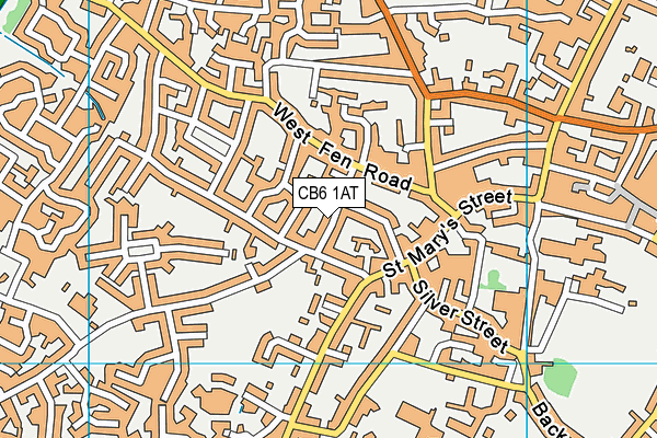 CB6 1AT map - OS VectorMap District (Ordnance Survey)
