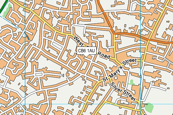 CB6 1AU map - OS VectorMap District (Ordnance Survey)