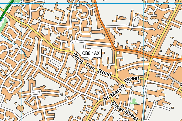 CB6 1AX map - OS VectorMap District (Ordnance Survey)