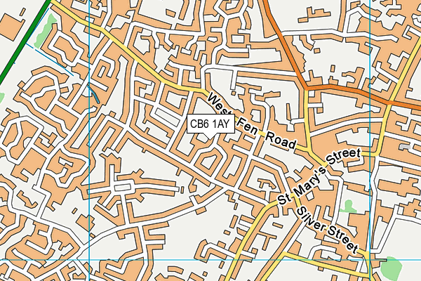 CB6 1AY map - OS VectorMap District (Ordnance Survey)