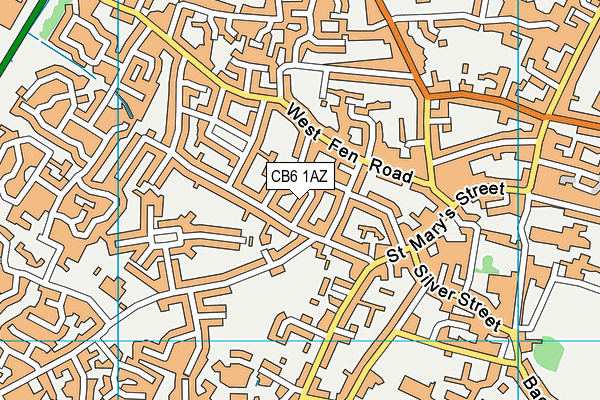 CB6 1AZ map - OS VectorMap District (Ordnance Survey)