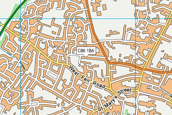 CB6 1BA map - OS VectorMap District (Ordnance Survey)