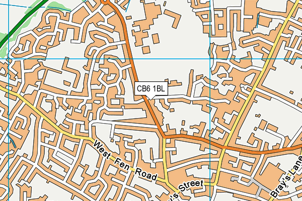 CB6 1BL map - OS VectorMap District (Ordnance Survey)