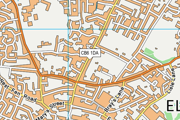 CB6 1DA map - OS VectorMap District (Ordnance Survey)