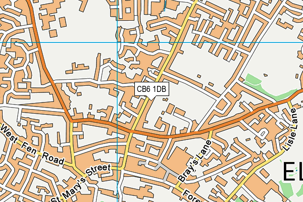 CB6 1DB map - OS VectorMap District (Ordnance Survey)