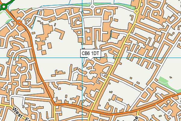 CB6 1DT map - OS VectorMap District (Ordnance Survey)