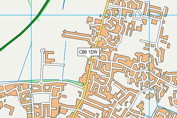 CB6 1DW map - OS VectorMap District (Ordnance Survey)