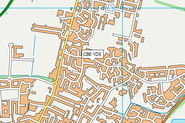 CB6 1DX map - OS VectorMap District (Ordnance Survey)