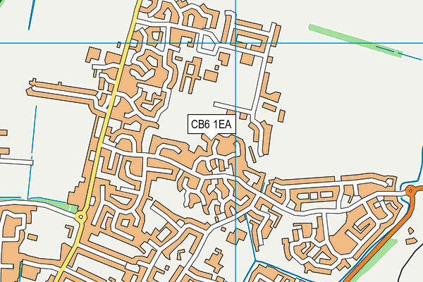 CB6 1EA map - OS VectorMap District (Ordnance Survey)