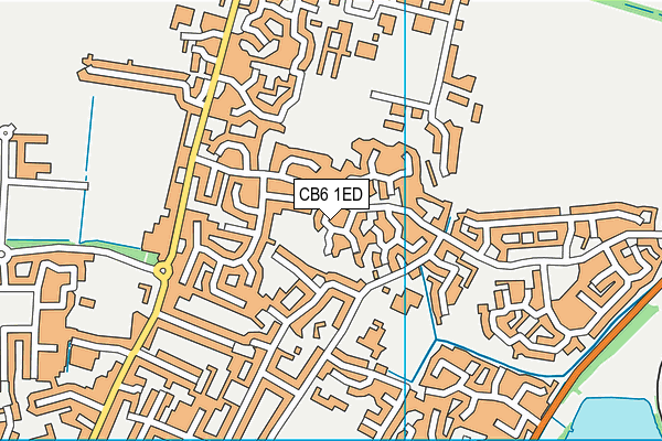 CB6 1ED map - OS VectorMap District (Ordnance Survey)