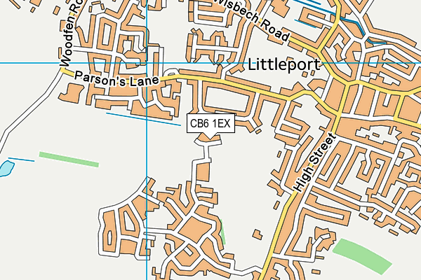 CB6 1EX map - OS VectorMap District (Ordnance Survey)