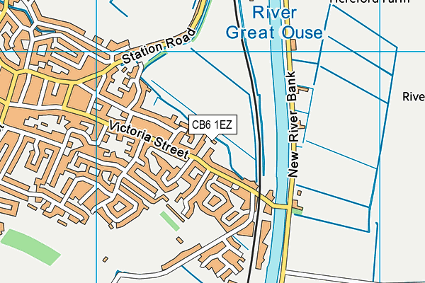 CB6 1EZ map - OS VectorMap District (Ordnance Survey)