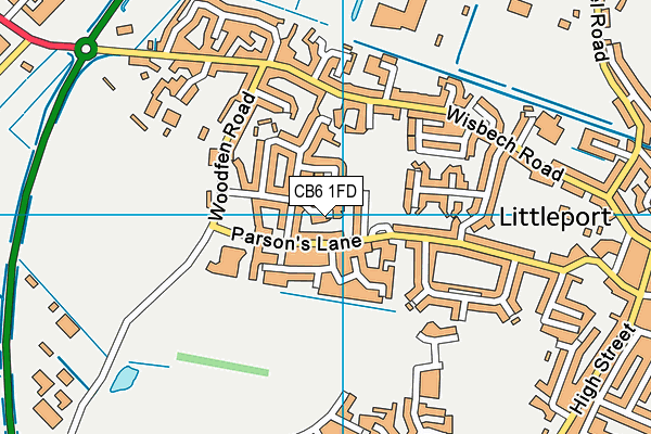 CB6 1FD map - OS VectorMap District (Ordnance Survey)