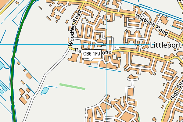 CB6 1FJ map - OS VectorMap District (Ordnance Survey)