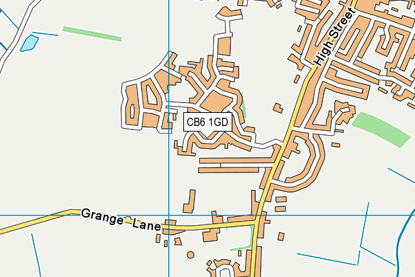 CB6 1GD map - OS VectorMap District (Ordnance Survey)