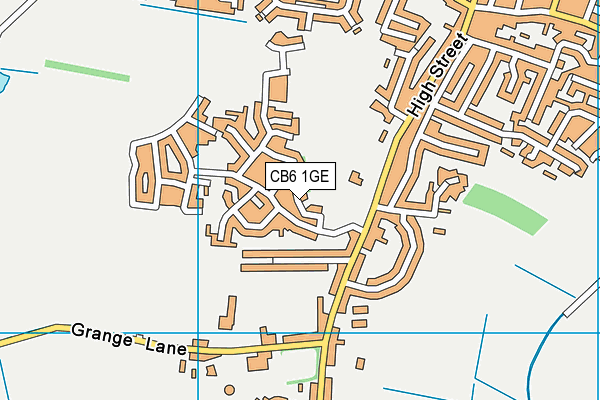 CB6 1GE map - OS VectorMap District (Ordnance Survey)