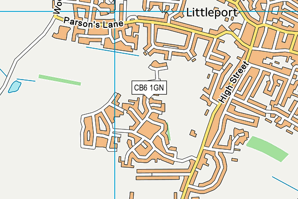CB6 1GN map - OS VectorMap District (Ordnance Survey)