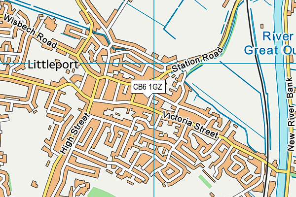 CB6 1GZ map - OS VectorMap District (Ordnance Survey)