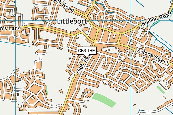 CB6 1HE map - OS VectorMap District (Ordnance Survey)