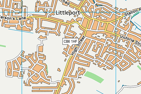 CB6 1HF map - OS VectorMap District (Ordnance Survey)