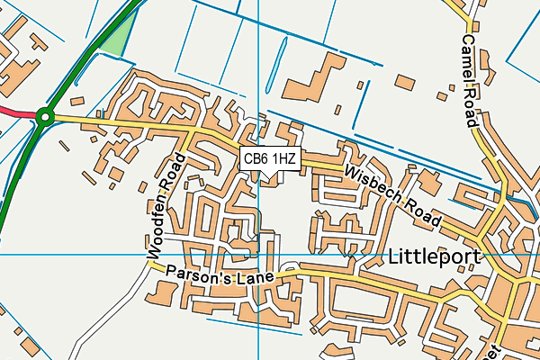 CB6 1HZ map - OS VectorMap District (Ordnance Survey)